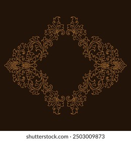 Baroque engraved. Victorian floral ornamental borders, luxury vintage decorative frame elements. Vector illustration royal set for wedding invitation and greeting cards, ornaments romantic invitations