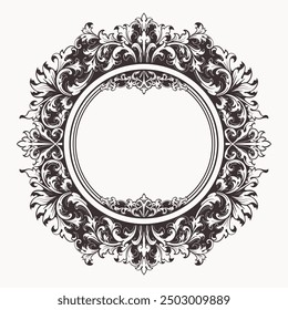 Baroque engraved. Victorian floral ornamental borders, luxury vintage decorative frame elements. Vector illustration royal set for wedding invitation and greeting cards, ornaments romantic invitations