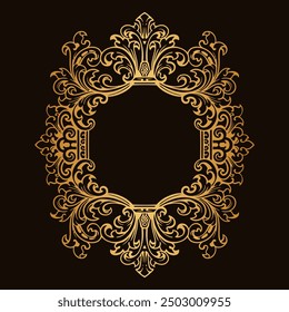Baroque engraved. Victorian floral ornamental borders, luxury vintage decorative frame elements. Vector illustration royal set for wedding invitation and greeting cards, ornaments romantic invitations