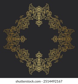 Baroque engraved. Victorian floral ornamental borders, vintage decorative frame elements. Vector illustration royal set for wedding invitation and greeting cards, ornaments romantic invitations