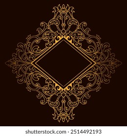 Baroque engraved. Victorian floral ornamental borders, vintage decorative frame elements. Vector illustration royal set for wedding invitation and greeting cards, ornaments romantic invitations