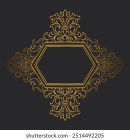 Baroque engraved. Victorian floral ornamental borders, vintage decorative frame elements. Vector illustration royal set for wedding invitation and greeting cards, ornaments romantic invitations