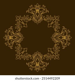 Baroque engraved. Victorian floral ornamental borders, vintage decorative frame elements. Vector illustration royal set for wedding invitation and greeting cards, ornaments romantic invitations