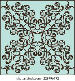 Baroque fine art element on blue