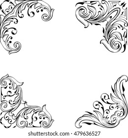 Baroque fine art set is on white