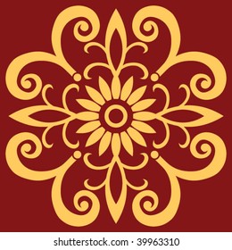barocke Blumendekoration, abstraktes Vektordesign