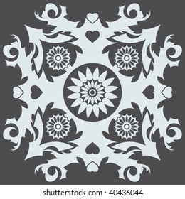 decoración floral barroca, ilustración vectorial abstracta