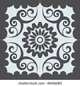 baroque floral decoration, abstract vector illustration