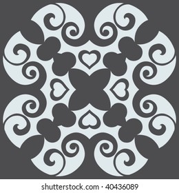 baroque floral decoration, abstract vector illustration