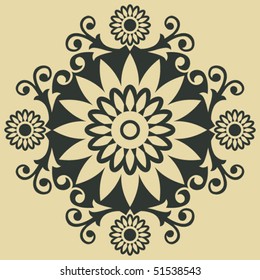 baroque floral decoration, vector design elements