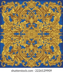 Baroque floral  filigree ornamental decorative panel. Editable hand drawn illustration. Vector vintage engraving. 8 EPS