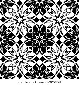 baroque floral pattern, seamless vector background