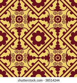 baroque floral pattern, vector image