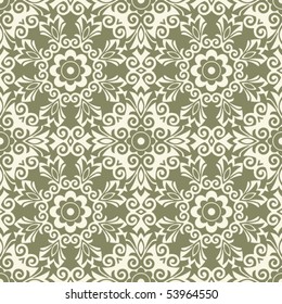 baroque floral pattern, vector seamless background