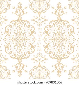 Baroque floral pattern vector seamless. Luxury victorian background texture. Vintage flower ornament design for wallpaper, fabric swatch, backdrop, curtain, package, furniture textile.