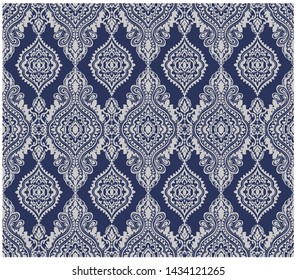 Baroque Floral Patterns three, blue floral ornament clasic 