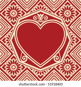 diseño cardíaco barroco floreciente, imagen vectorial