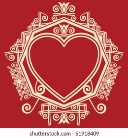 diseño cardíaco barroco floreciente, imagen vectorial