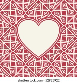 baroque flourish heart design, vector image
