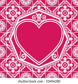 baroque flourish heart design, vector image