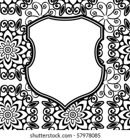 diseño barroco de escudo floreciente, imagen vectorial