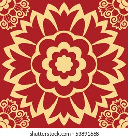 baroque flower, abstract vector decoration