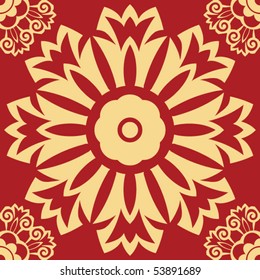 baroque flower, abstract vector decoration