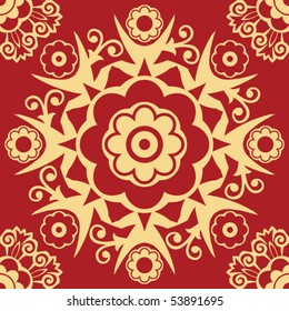 baroque flower, abstract vector decoration