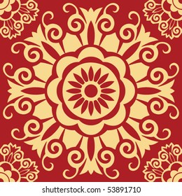 baroque flower, abstract vector decoration