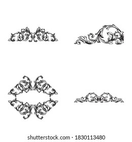 Baroque frame and border elements. Decorative design element filigree calligraphy vector. You can use for wedding decoration of greeting card and laser cutting.