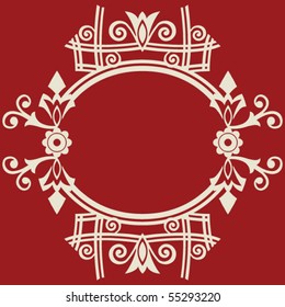baroque frame design, vector image