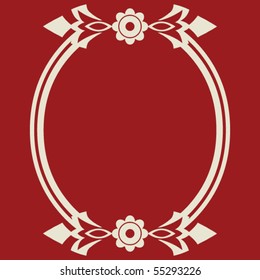 baroque frame design, vector image