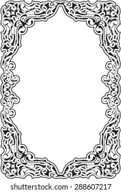 Baroque frame is isolated on white