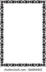 Baroque frame is isolated on white