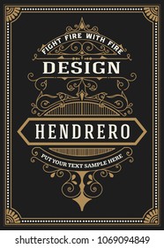 Baroque frame and label design. Vector illustration