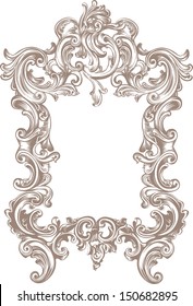 baroque frame on white background