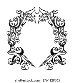 Baroque frame vintage and retro invitation illustration.