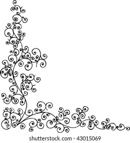Baroque frozen pattern vignette. Eau-forte 001.