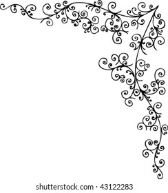 Baroque frozen pattern vignette. Eau-forte 019.