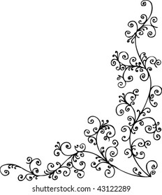 Baroque frozen pattern vignette. Eau-forte 021.