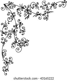 Baroque frozen pattern vignette. Eau-forte 028.