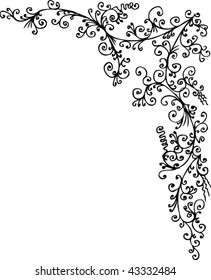 Baroque frozen pattern vignette. Eau-forte 033.