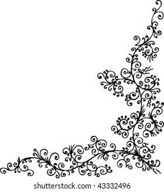 Baroque frozen pattern vignette. Eau-forte 037.