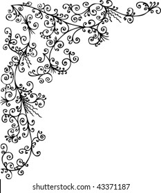 Baroque frozen pattern vignette. Eau-forte 047.