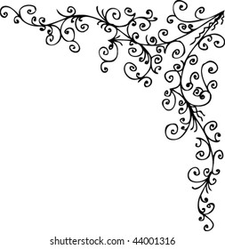 Baroque frozen pattern vignette. Eau-forte 052.