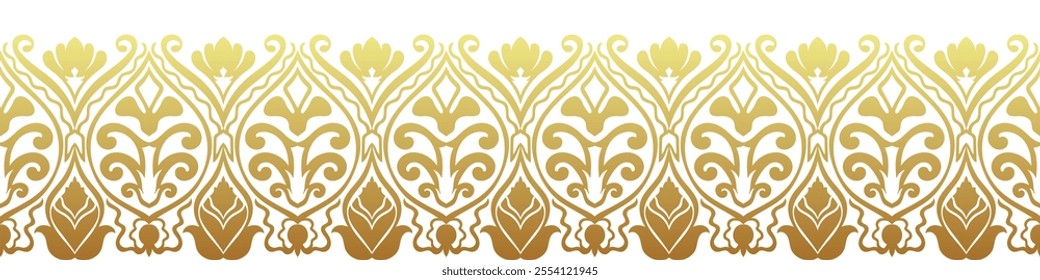 Baroque gold border Abstract patterns for frames, carpet patterns, fabrics, carvings.