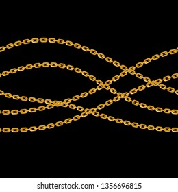 Baroque golden chain background. Seamless pattern. seamless pattern with chains. Vector patch for print, fabric, scarf.