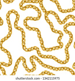 Baroque golden chain background.Seamless pattern. seamless pattern with chains. Vector patch for print, fabric, scarf