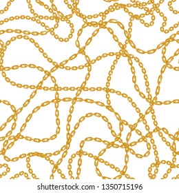 Baroque golden chain background.Seamless pattern. seamless pattern with chains. Vector patch for print, fabric, scarf.