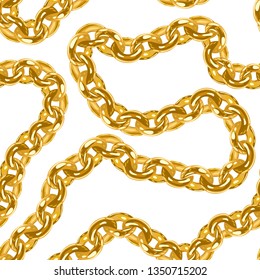 Baroque golden chain background.Seamless pattern. seamless pattern with chains. Vector patch for print, fabric, scarf.